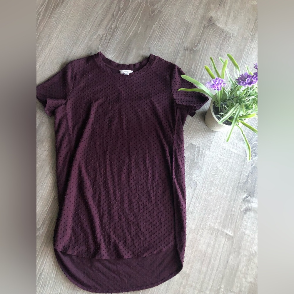 WILFRED Short sleeves Top, Size XS Burgundy Color.